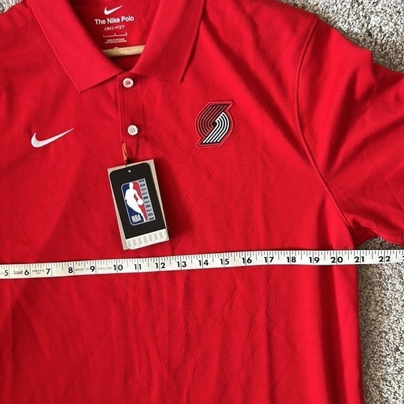 NBA PORTLAND TRAILBLAZERS NIKE MEN’S POLO SHIRT - SIZE LARGE - Picture 8 of 9